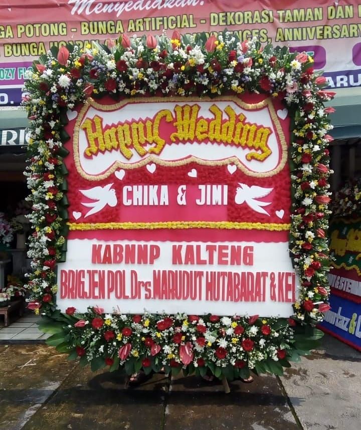 Bunga Papan Happy Wedding #121